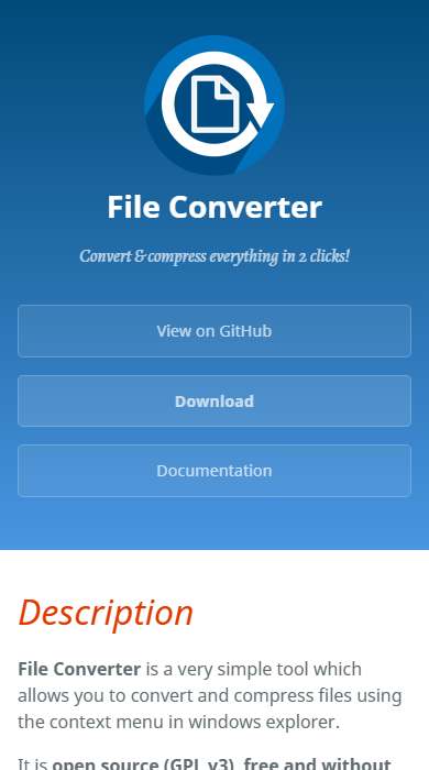 File Converter homepage on a phone