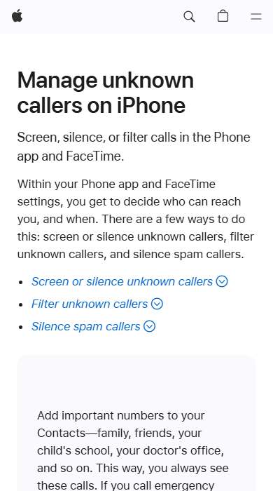 Built-in call screening homepage on a phone