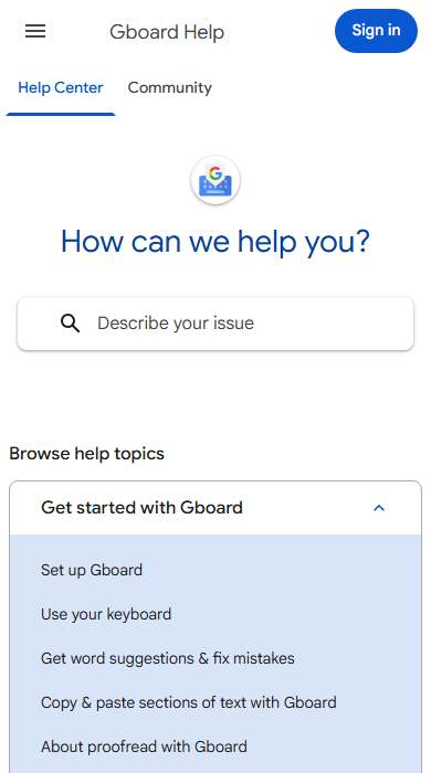 Gboard or Apple keyboard homepage on a phone