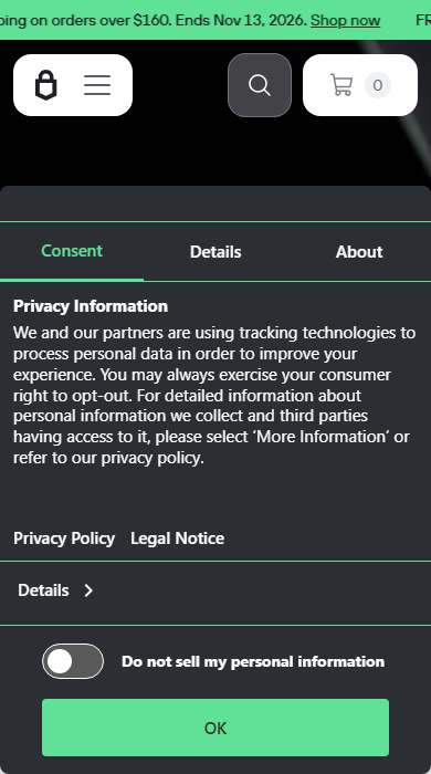 Trezor homepage on a phone